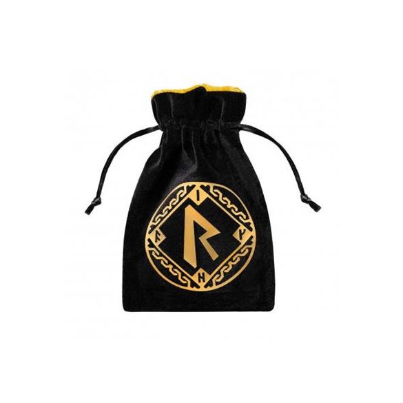 Runic Black & golden Velour Dice Bag-BRUN201