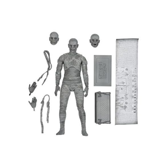 Universal Monsters - 7" Scale Action Figure - Ultimate Mummy (Black & White)-NECA04812