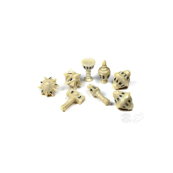 PolyHero Cleric 8 Dice Set Celestial Ivory-PHD2306