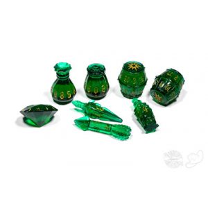 PolyHero Rogue 8 Dice Set Emerald Emissary-PHD2321