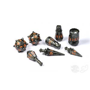 PolyHero Warrior 8 Dice Set Steel Grey-PHD2313