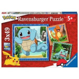 Ravensburger Kinderpuzzles Pokémon: Glumanda, Bisasam und Schiggy 3x49 pcs-05586