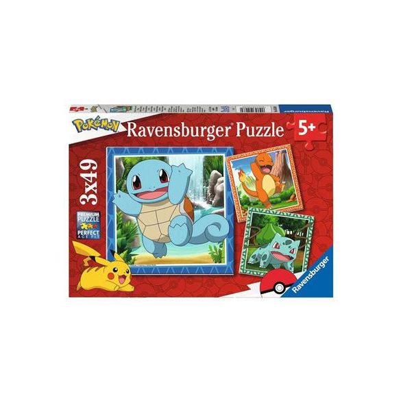 Ravensburger Kinderpuzzles Pokémon: Glumanda, Bisasam und Schiggy 3x49 pcs-05586