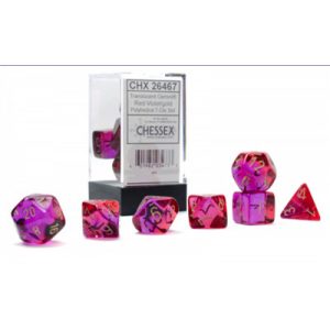 Gemini Polyhedral Translucent Red-Violet/gold 7-Die Set-26467