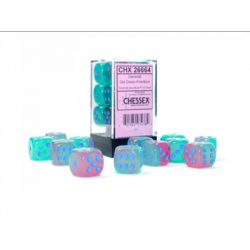 Gemini16mm d6 Gel Green-Pink/blue Luminary Dice Block (12 dice)-26664