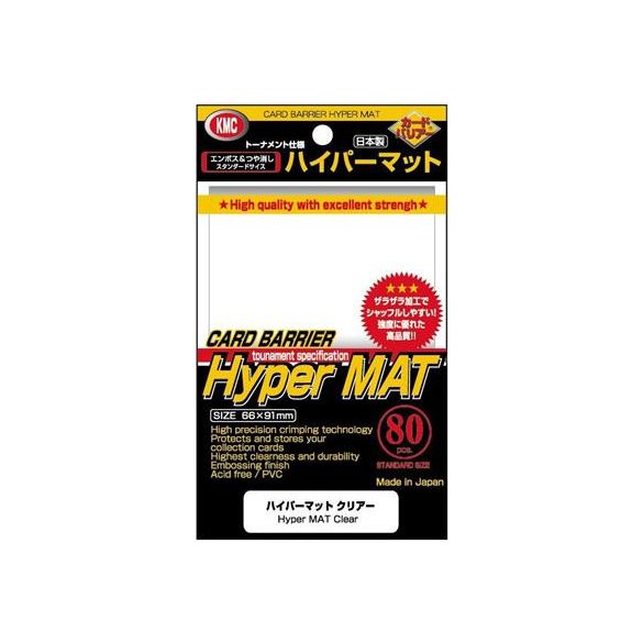 KMC Standard Sleeves - Hyper Mat Clear (80 Sleeves)-KMC1515