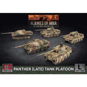 Flames Of War - Panther (late 7.5cm) / Jagdpanther (8.8cm) Platoon (5x Plastic) - EN-GBX181