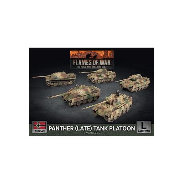 Flames Of War - Panther (late 7.5cm) / Jagdpanther (8.8cm) Platoon (5x Plastic) - EN-GBX181
