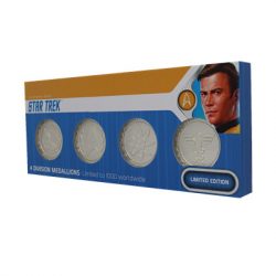 Star Trek Set of 4 Starfleet Division Medallions in .999 Silver Plating-THG-TREK07S