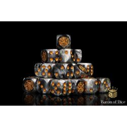 Conquest - Baron of Dice: Dweghom Faction Dice on Gray swirl Dice-PBW8518