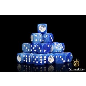 Conquest - Baron of Dice: Nords Faction Dice on Bright Blue swirl Dice-PBW8519