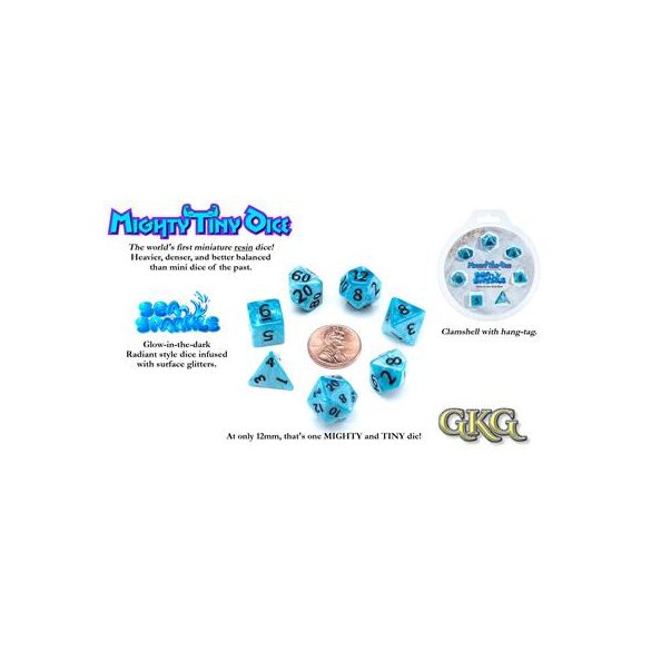 Mighty Tiny Dice - Sea Sparkle (7 Dice Set)-GKGTINYR3