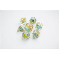 Gamegenic - Embraced Series - Green Skull - RPG Dice Set (7pcs)-GGS50004ML