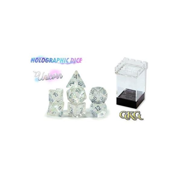 Holographic Dice - Unicorn (7 Dice Set)-GKGHL000