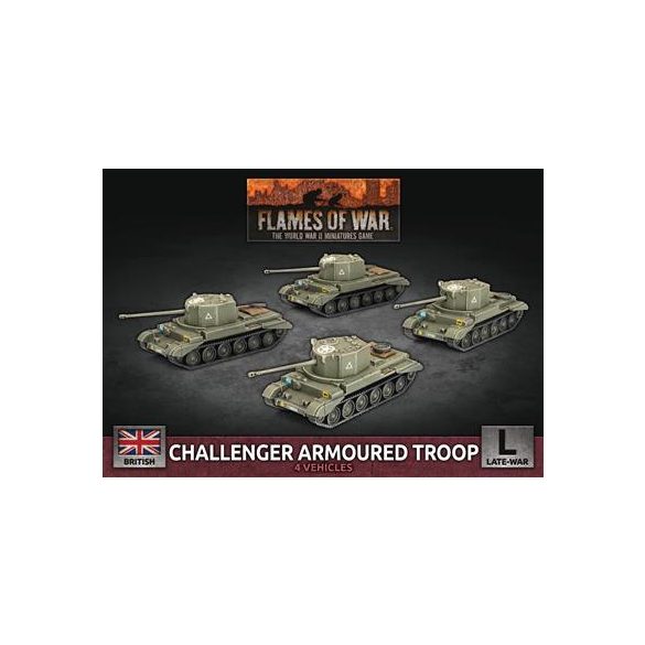 Flames Of War - Challenger Armoured Troop (4x Plastic) - EN-BBX72