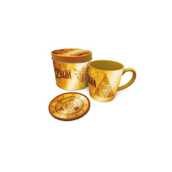 Pyramid Gift Set (Mug & Coaster in Gift Tin) - The Legend Of Zelda (Golden Triforce)-GP86075