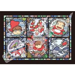 Stained glass Jigsaw Puzzle 208P Ponyos everywhere Ponyo on the cliff by the sea-ENSKY-18830