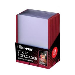 UP - Toploader - 3" x 4" Red Border (25 pieces)-81159