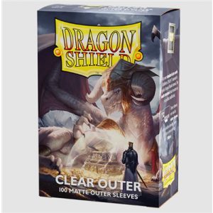 Dragon Shield Standard size Outer  Sleeves - Matte Clear (100 Sleeves)-AT-13002