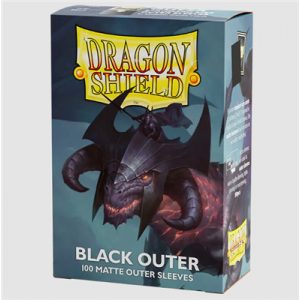 Dragon Shield Standard size Outer  Sleeves - Matte Black  (100 Sleeves)-AT-13003