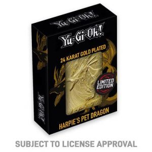 Yu-Gi-Oh! Limited Edition 24k Gold Plated Harpie's Pet Dragon Metal Card-KON-YGO79G