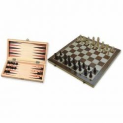 Sakk és Backgammon fából, 29 cm 670016