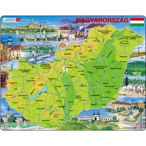 Larsen maxi puzzle 80 db-os Magyarország térkép
