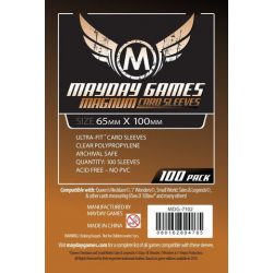   Kártyavédő tok - (100 db) - 65 mm x 100 mm áttetsző réz színű hátlappal - Mayday Games MDG-7102A