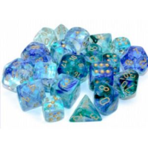 Dobókocka szett - 7 darabos - óceán kék/arany (Chessex)