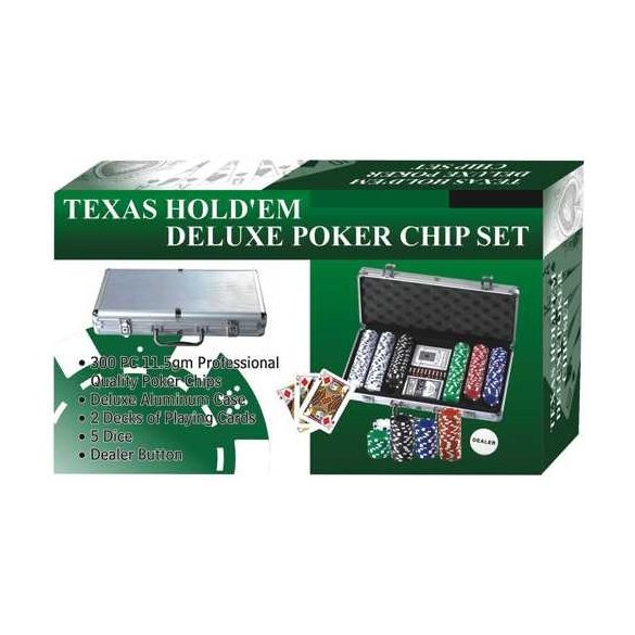 Texas Hold'em Deluxe póker szett (300 db-os)