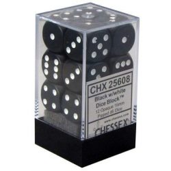 Chessex dobókocka szett - hat oldalú - fekete (12 db)