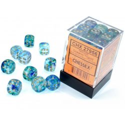   Dobókocka - hat oldalú - 36 darabos - óceán kék/arany (Chessex)